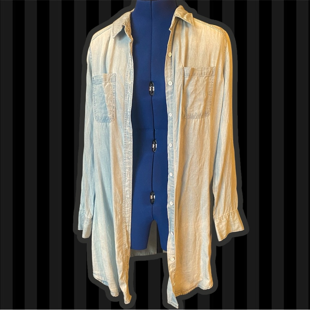 Women's Light Blue and Cream Casual Jacket